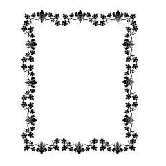 Vintage Ornamental Vector Frame – Elegant Black Vector Border, SVG