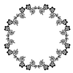 Vintage Ornamental Vector Frame – Elegant Black Vector Border, SVG