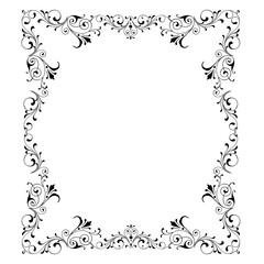 Vintage Ornamental Vector Frame – Elegant Black Vector Border, SVG