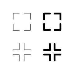 Obraz premium User Interface Fullscreen and Exit Fullscreen Icons in Glyph and Line Variation