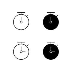 Timer and Stopwatch Icon Collection in Line and Solid Style