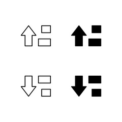 Sort Ascending and Sort Descending Icon Collection in Line and Solid Style