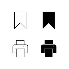 Save and Print Icon Collection in Line and Solid Style