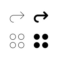 Forward and Menu Icon Collection in Line and Solid Style