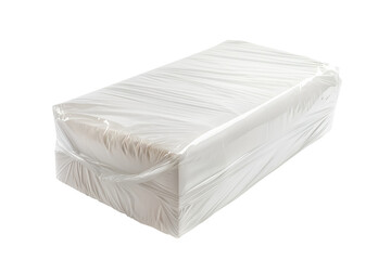White package wrapped in plastic film product packaging