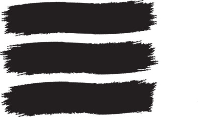 Black Ink Brush Stroke Vector Set, Grunge Paint Brushes, Lines, Frames and Boxes Collection