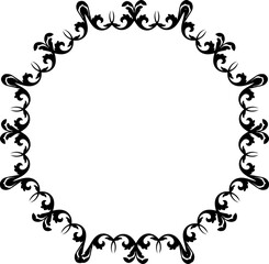 Vintage Ornamental Frame – Elegant Black Vector Border, PNG, 300 DPI 