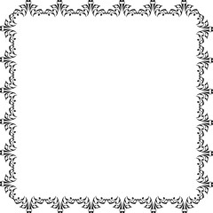 Vintage Ornamental Frame – Elegant Black Vector Border, PNG, 300 DPI 