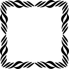 Vintage Ornamental Frame – Elegant Black Vector Border, PNG, 300 DPI 