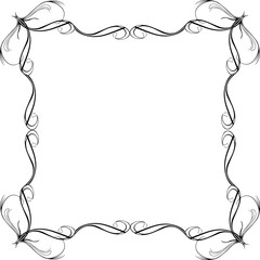 Vintage Ornamental Frame &ndash; Elegant Black Vector Border, PNG, 300 DPI 