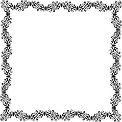 Vintage Ornamental Frame – Elegant Black Vector Border, PNG, 300 DPI 