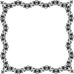 Vintage Ornamental Frame – Elegant Black Vector Border, PNG, 300 DPI 