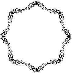 Vintage Ornamental Frame – Elegant Black Vector Border, PNG, 300 DPI 
