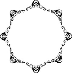 Vintage Ornamental Frame – Elegant Black Vector Border, PNG, 300 DPI 