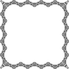 Vintage Ornamental Frame – Elegant Black Vector Border, PNG, 300 DPI 
