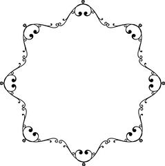 Vintage Ornamental Frame – Elegant Black Vector Border, PNG, 300 DPI 