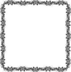 Vintage Ornamental Frame – Elegant Black Vector Border, PNG, 300 DPI 