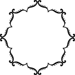 Vintage Ornamental Frame – Elegant Black Vector Border, PNG, 300 DPI 