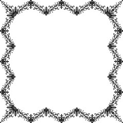 Vintage Ornamental Frame – Elegant Black Vector Border, PNG, 300 DPI 