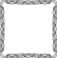 Vintage Ornamental Frame – Elegant Black Vector Border, PNG, 300 DPI 