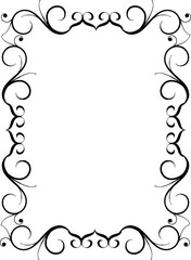 Vintage Ornamental Frame &ndash; Elegant Black Vector Border, PNG, 300 DPI 