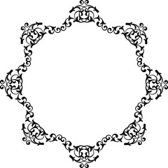 Vintage Ornamental Frame – Elegant Black Vector Border, PNG, 300 DPI 