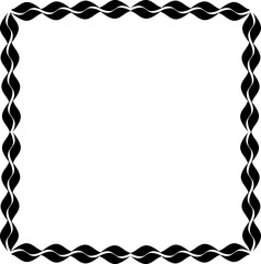 Vintage Ornamental Frame – Elegant Black Vector Border, PNG, 300 DPI 
