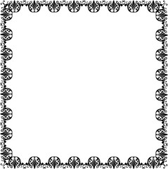 Vintage Ornamental Frame – Elegant Black Vector Border, PNG, 300 DPI 