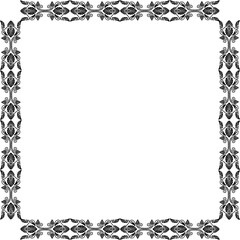 Vintage Ornamental Frame – Elegant Black Vector Border, PNG, 300 DPI 