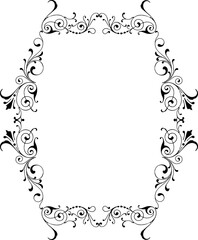 Vintage Ornamental Frame – Elegant Black Vector Border, PNG, 300 DPI 
