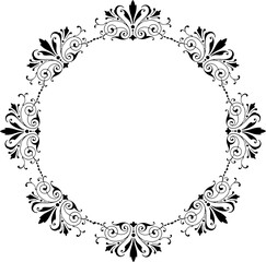 Vintage Ornamental Frame – Elegant Black Vector Border, PNG, 300 DPI 
