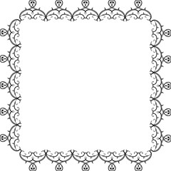 Vintage Ornamental Frame – Elegant Black Vector Border, PNG, 300 DPI 