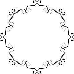 Vintage Ornamental Frame – Elegant Black Vector Border, PNG, 300 DPI 