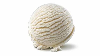 Obraz premium Melting vanilla ice cream ball on clean surface