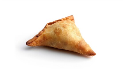 Deep-fried samosa with golden brown pastry shell