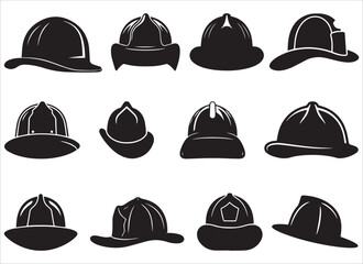 Firefighter Helmet Silhouettes Collection