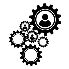 Teamwork Represented by Interlocking Gears