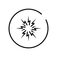 Fototapeta premium Explosion Icon: A minimalist, high-contrast depiction of an explosion, capturing dynamic energy and impact within a simple, elegant design.