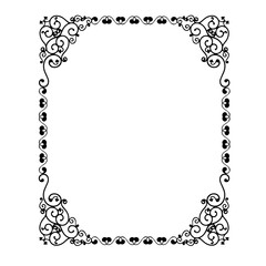 Vintage Ornamental Frame – Elegant Black Border,  JPG, 300 DPI 