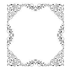 Vintage Ornamental Frame – Elegant Black Border,  JPG, 300 DPI 