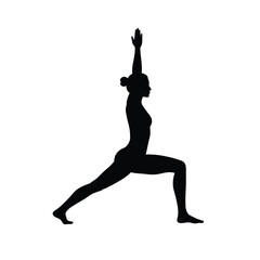 Warrior One Yoga Pose Silhouette