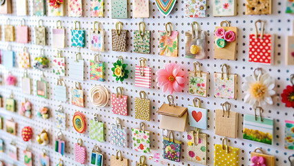 Naklejka premium stationery wall filled with sticker packs and supplies