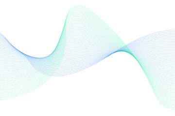 Abstract Gradient Wave Lines on Transparent Background