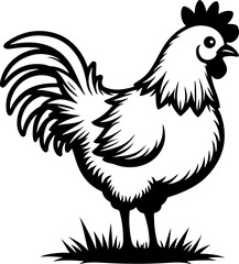 Stylized Chicken Silhouette – Farm Animal Vector Illustration