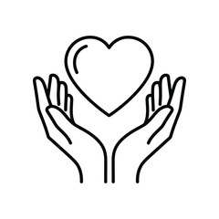 Embracing Compassion: A stylized illustration presents hands cradling a heart, symbolizing care, empathy, and support.