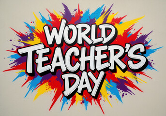 Colorful world teacher's day celebration design for educational posters