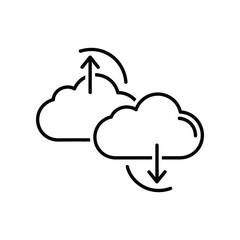Cloud Data Synchronization: Digital depiction of cloud data synchronization, illustrating seamless data flow and secure information storage.