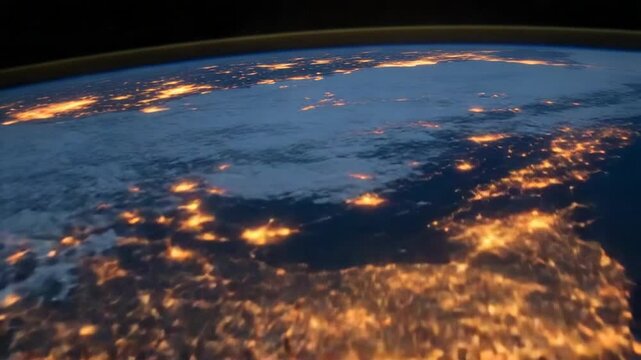 Earth Viewed From Space at Night