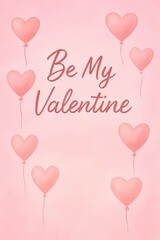 Be My Valentine – Heart Balloon Greeting Card