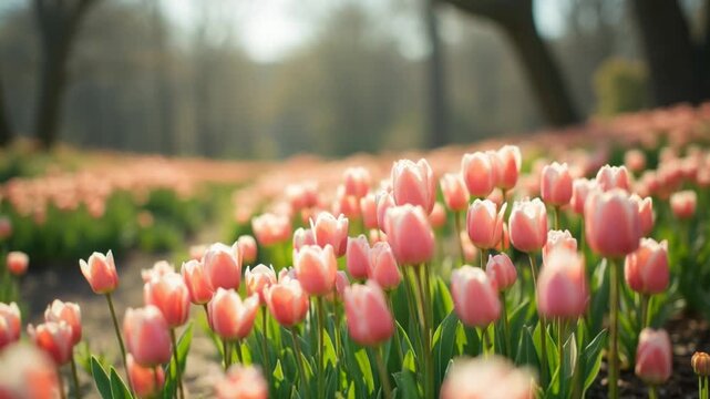 Spring Flowers Blooming in Floral Scenery Landscape Outdoors